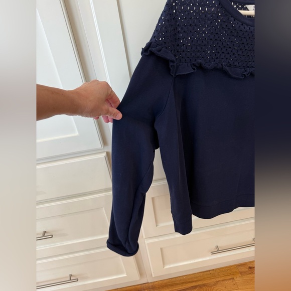 Eyelet Ruffle Sweatshirt - Picture 3 of 7